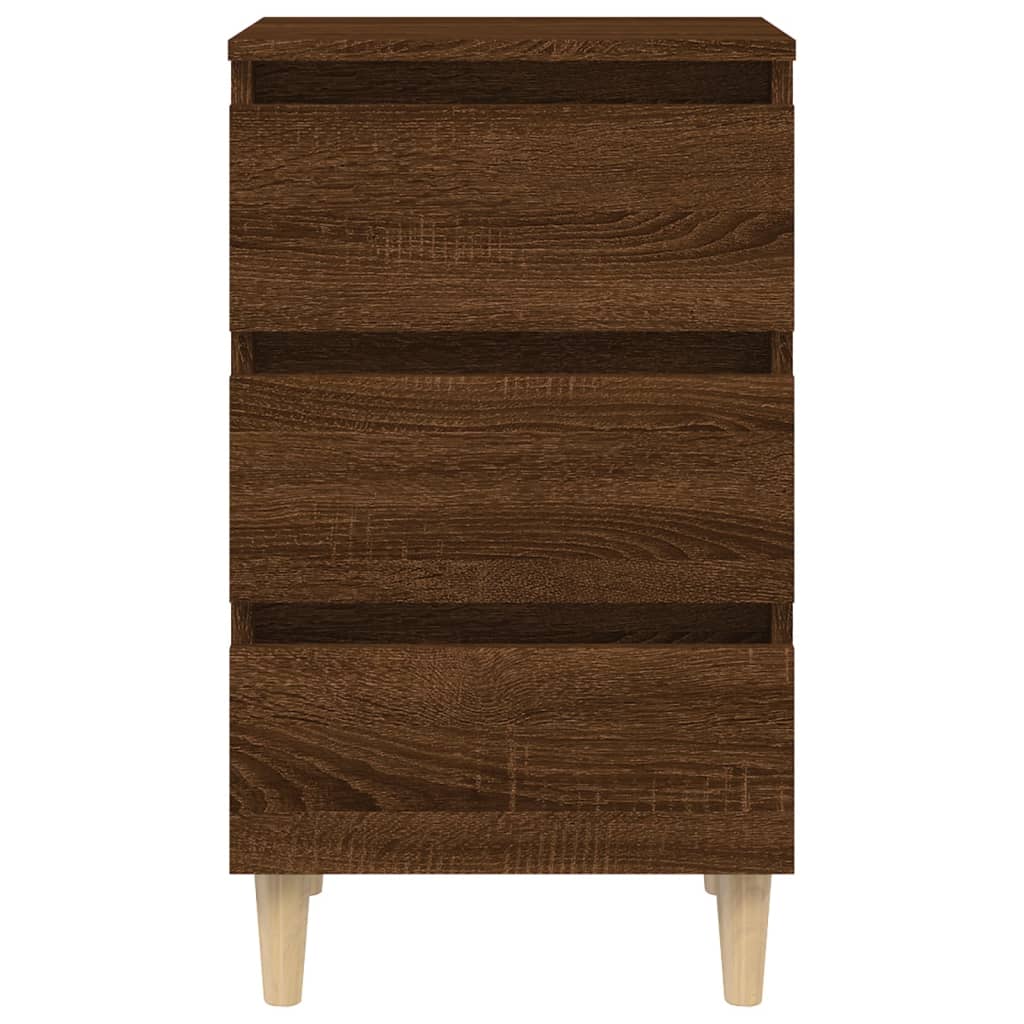 vidaXL Table de chevet avec pieds en bois Chêne marron 40x35x69 cm