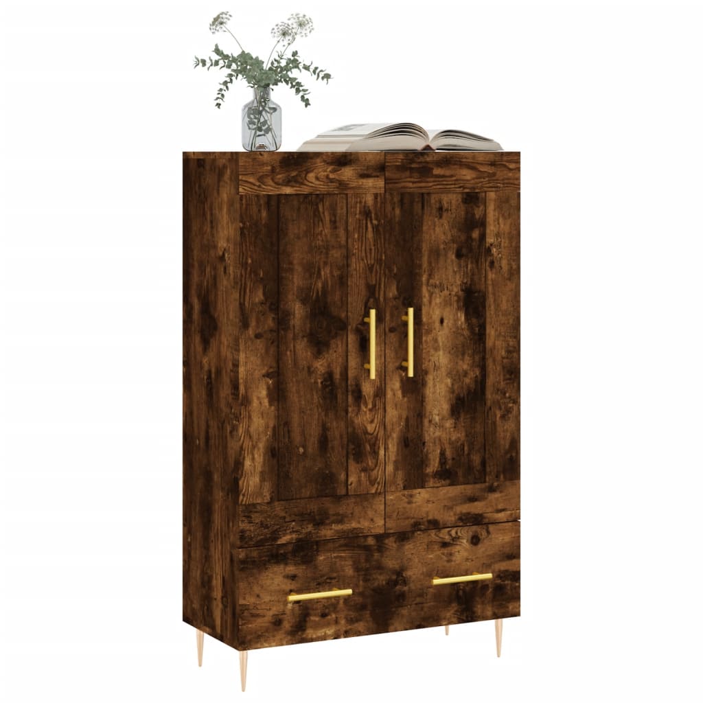 vidaXL Buffet haut chêne fumé 69,5x31x115 cm bois d'ingénierie