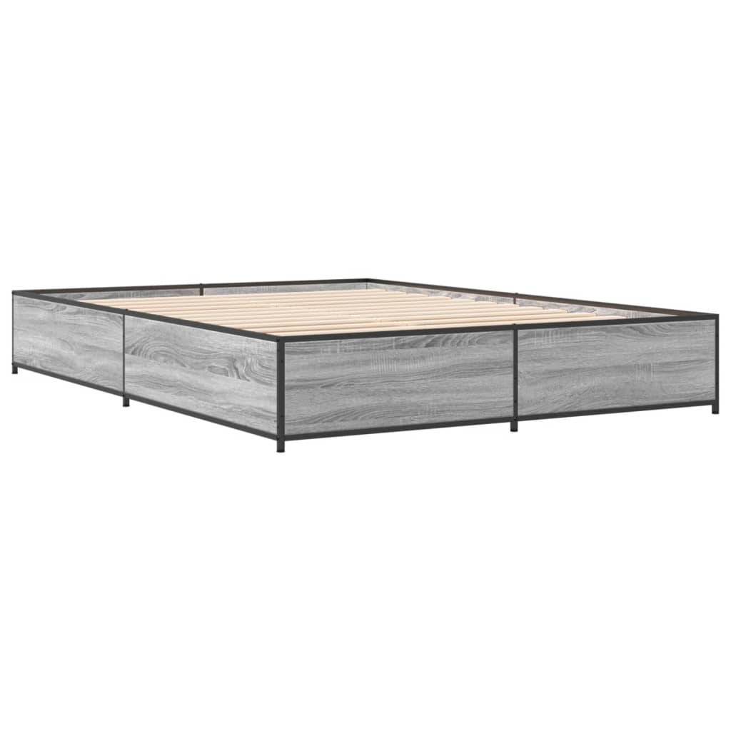 vidaXL Cadre de lit sans matelas sonoma gris 140x200 cm