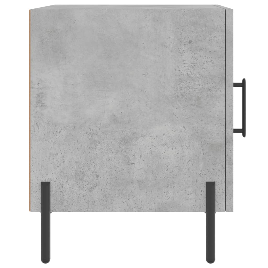 vidaXL Tables de chevet 2 pcs gris béton 40x40x50 cm bois d’ingénierie