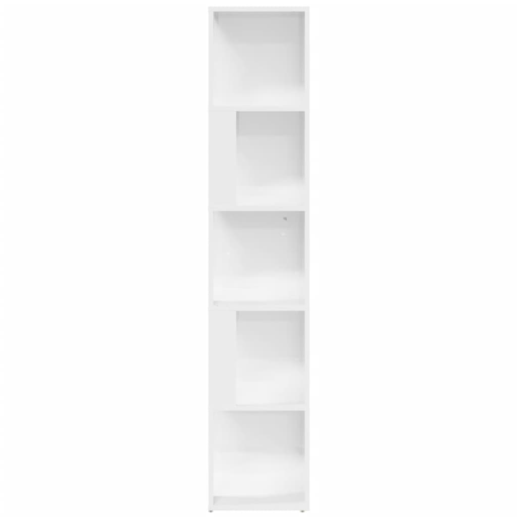 vidaXL Armoire d'angle Blanc brillant 33x33x164,5 cm Bois d'ingénierie