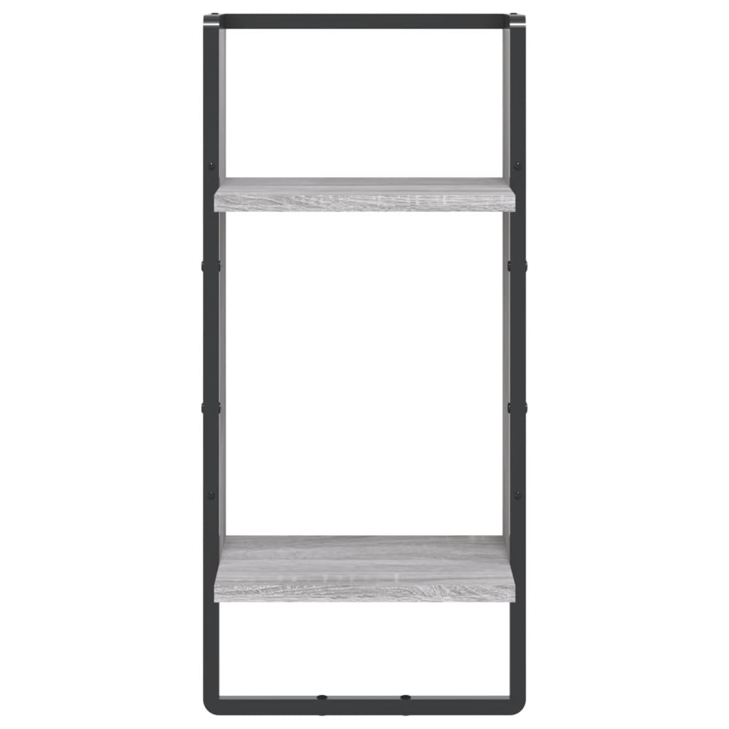 vidaXL Étagère murale avec barre sonoma gris 30x25x65 cm