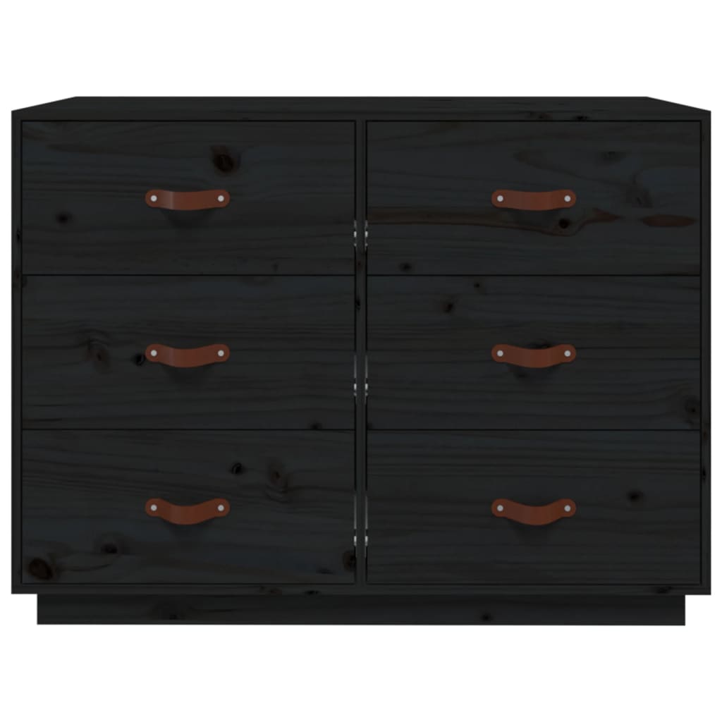 vidaXL Buffet Noir 100x40x75 cm Bois massif de pin