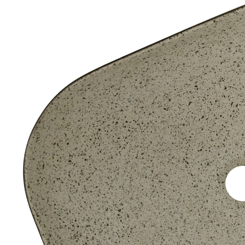 vidaXL Vasque à poser gris/noir rectangulaire 48x37,5x13,5cm céramique