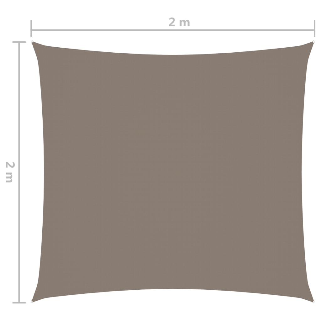 vidaXL Voile de parasol Tissu Oxford carré 2x2 m Taupe
