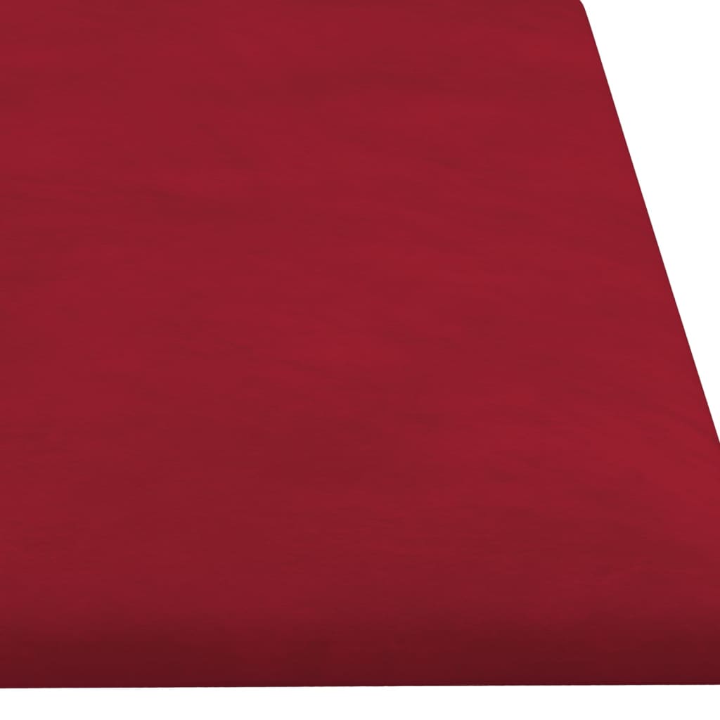 vidaXL Panneaux muraux 12 pcs Rouge bordeaux 60x15 cm Velours 1,08 m²