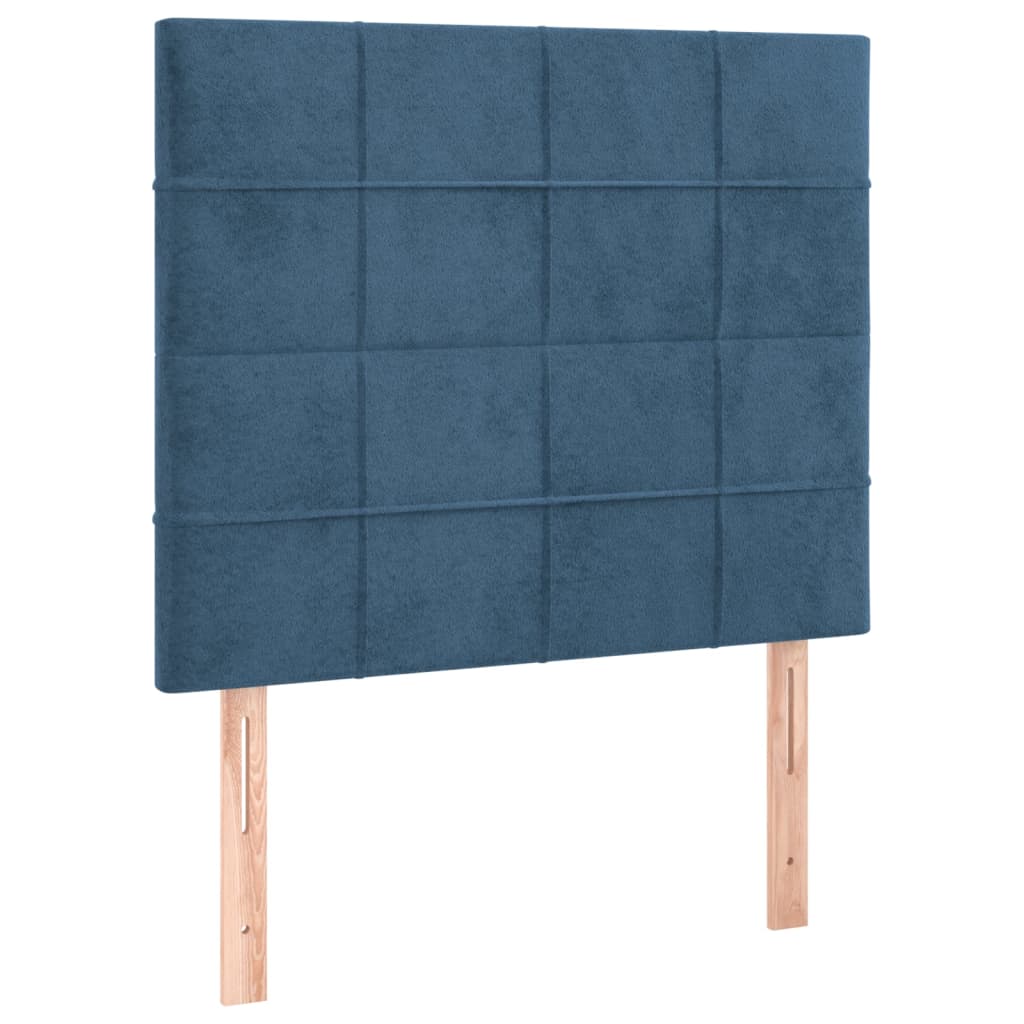 vidaXL Tête de lit à LED Bleu foncé 100x5x118/128 cm Velours