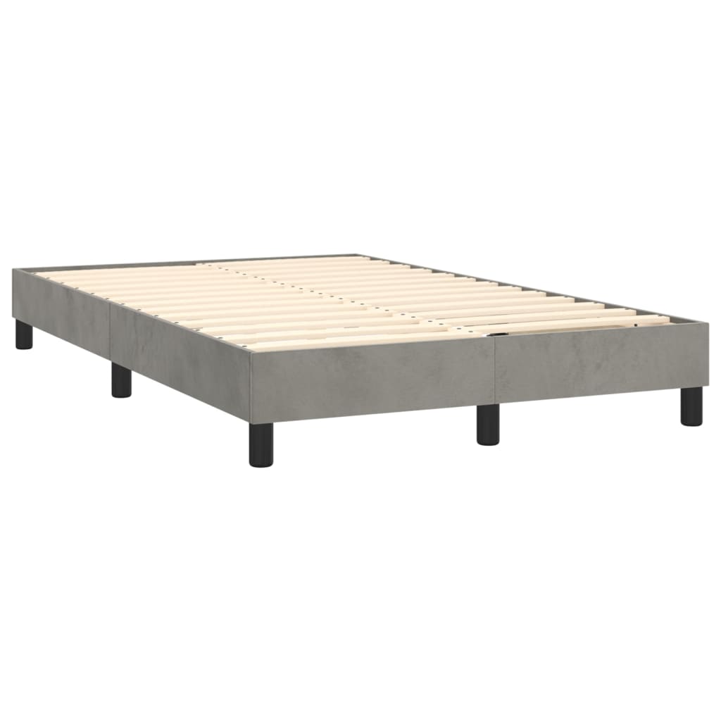 vidaXL Sommier à lattes de lit et matelas Gris clair 120x200cm Velours