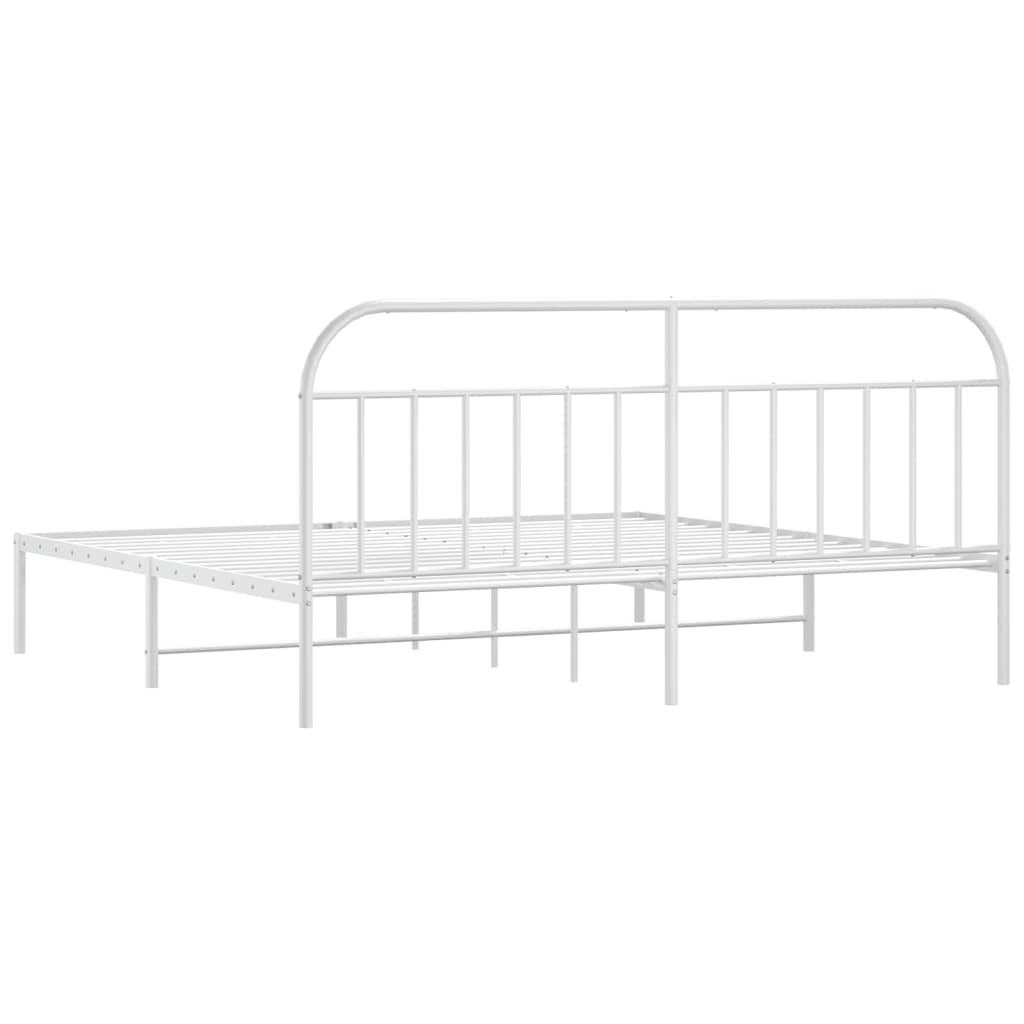 vidaXL Cadre de lit métal sans matelas et tête de lit blanc 193x203 cm