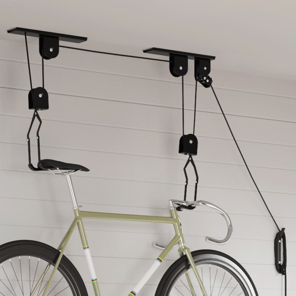 vidaXL Palans à vélo avec support de plafond 2 pcs 20 kg