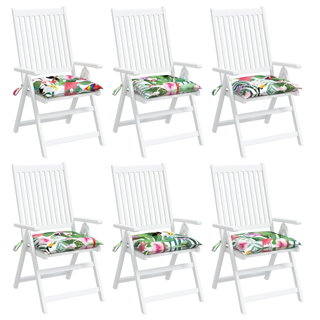 vidaXL Coussins de chaise lot de 6 multicolore 40x40x7 cm tissu