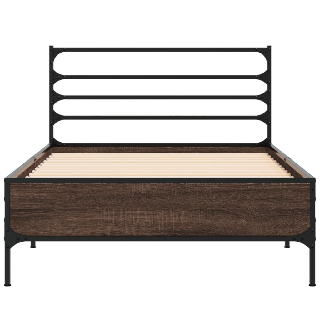 vidaXL Cadre de lit sans matelas chêne marron 75x190 cm