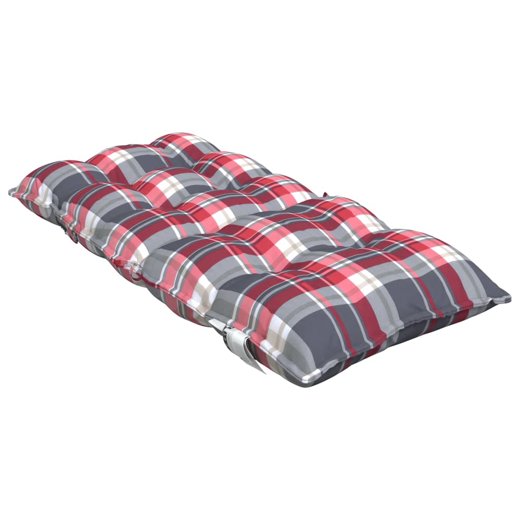 vidaXL Coussins de chaise à dossier bas lot de 4 motif carreaux rouge