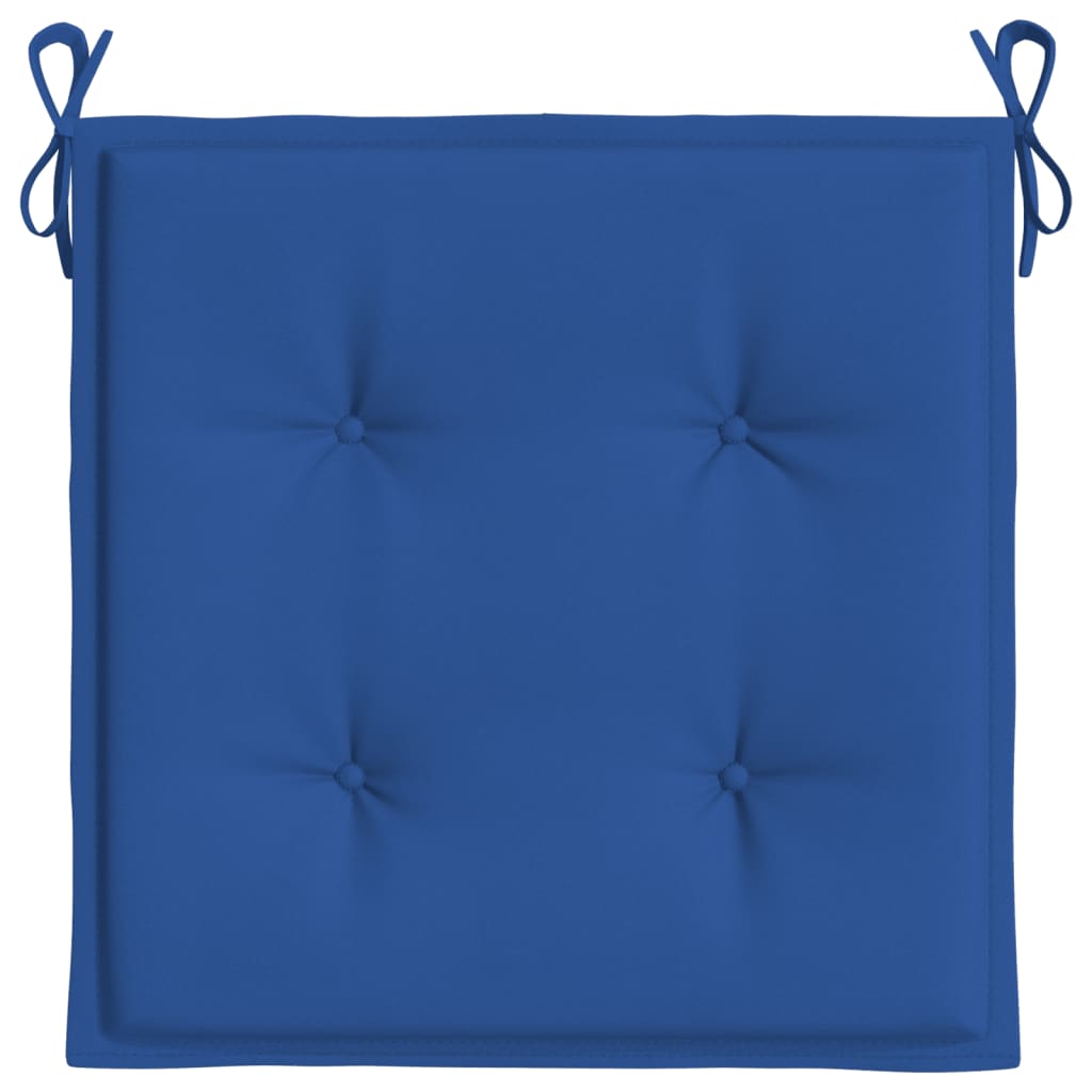 vidaXL Coussins de chaise de jardin lot de 4 bleu royal 50x50x3 cm