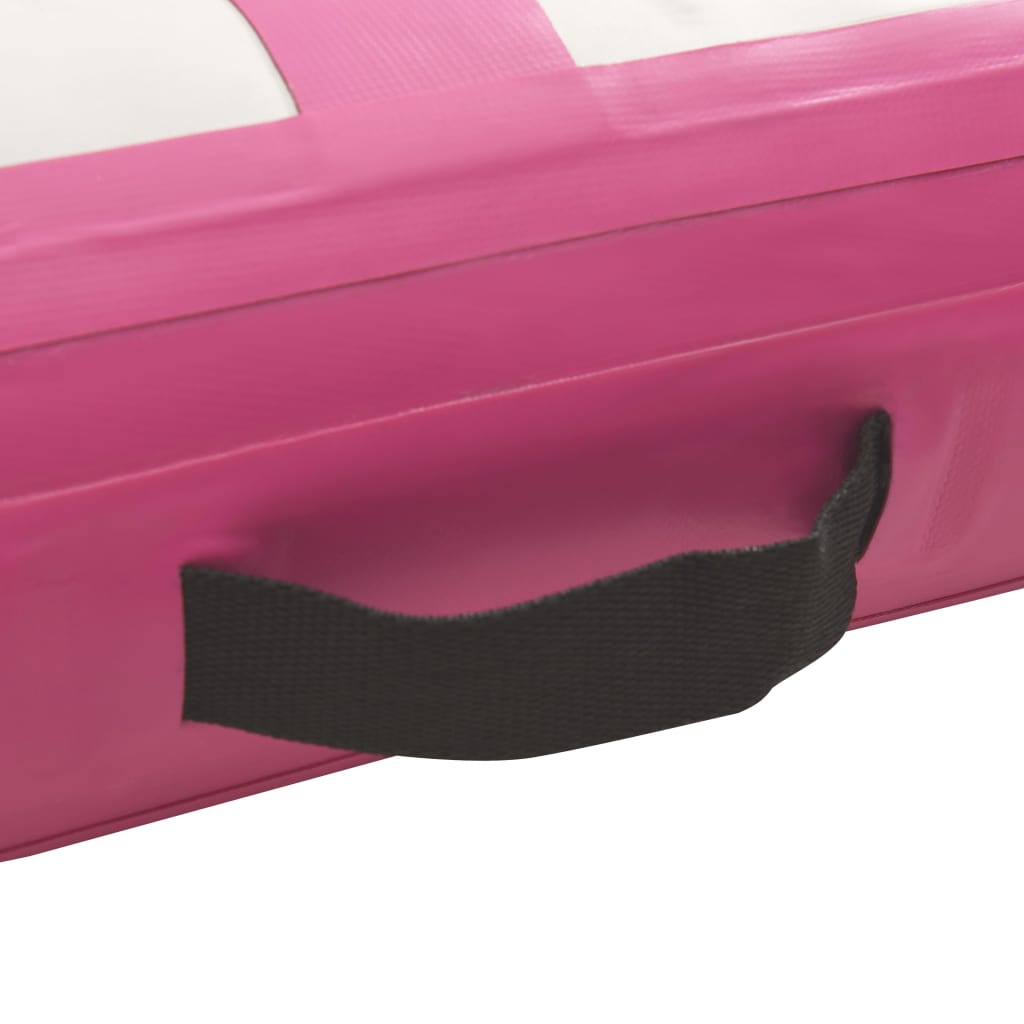 vidaXL Tapis gonflable de gymnastique avec pompe 400x100x15cm PVC Rose