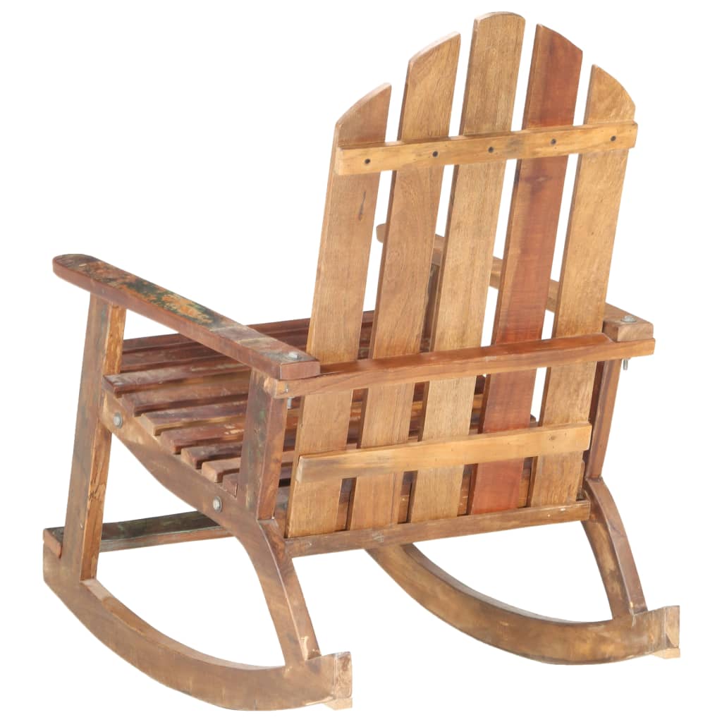 vidaXL Chaise à bascule de jardin Bois de récupération solide