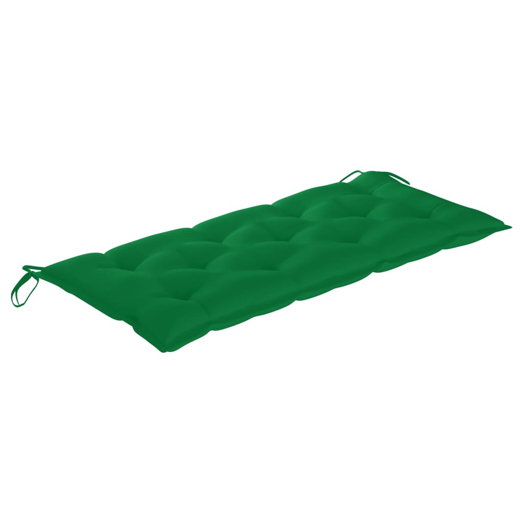 vidaXL Banc Batavia avec coussin vert 120 cm Bois de teck massif