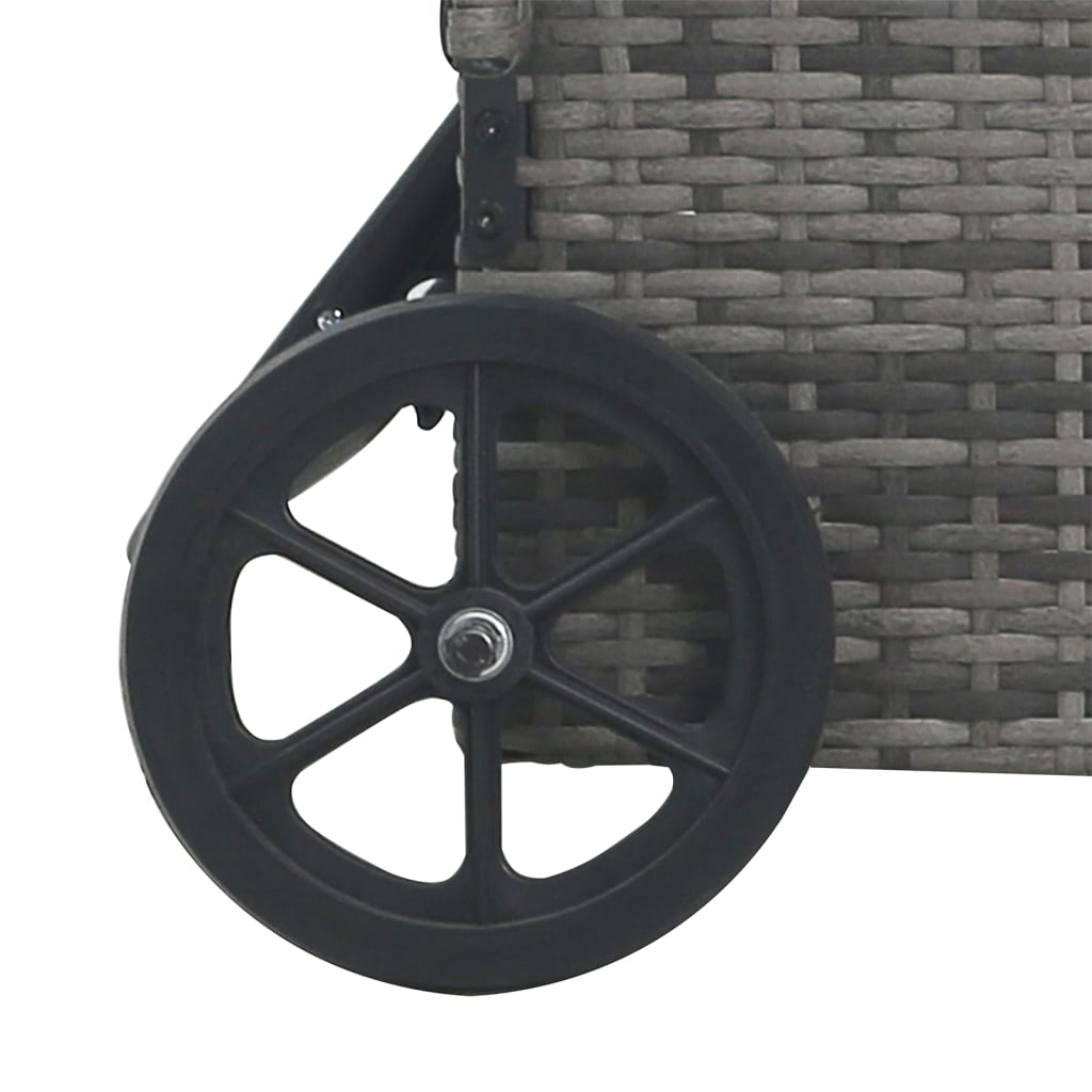 vidaXL Chaise longue avec roues Résine tressée Anthracite