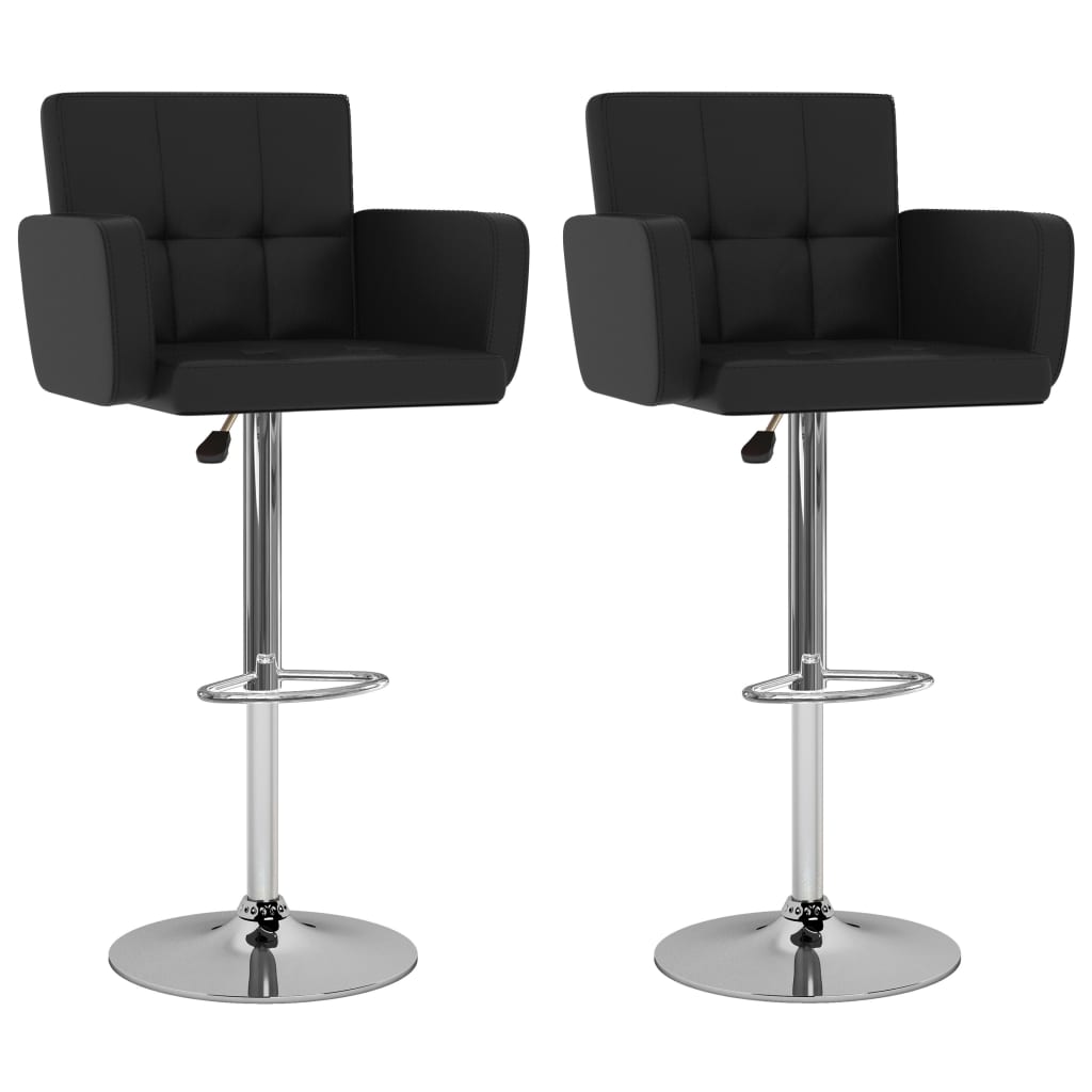 vidaXL Tabourets de bar lot de 2 noir similicuir