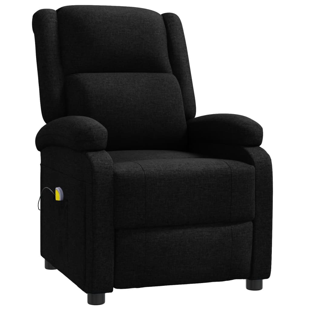 vidaXL Fauteuil de massage Noir Tissu