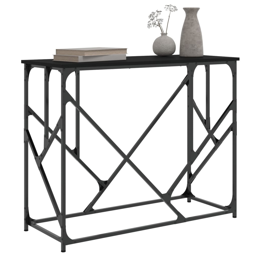 vidaXL Table console noir 100x40x80 cm bois d'ingénierie