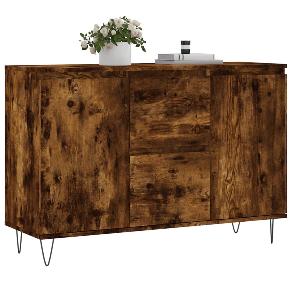 vidaXL Buffet chêne fumé 104x35x70 cm bois d'ingénierie