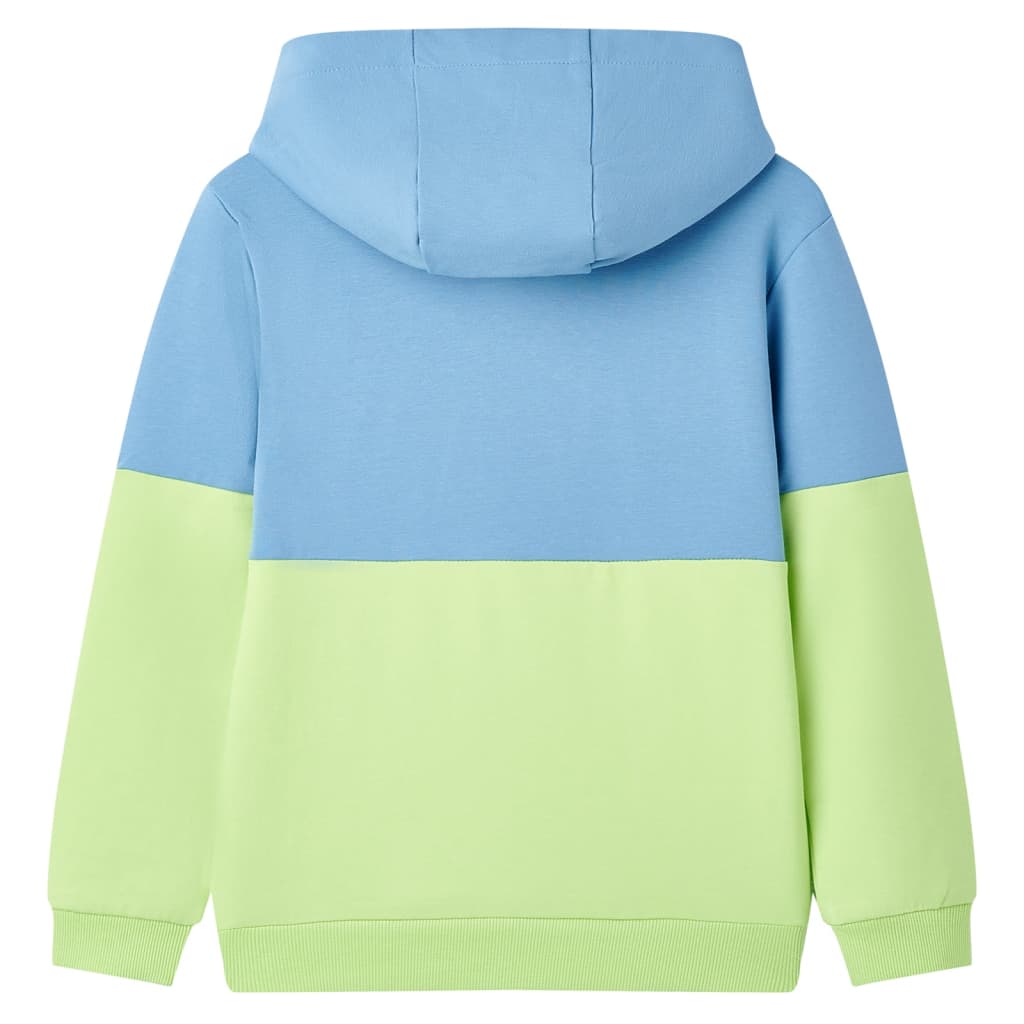 Sweatshirt à capuche pour enfants bleu et jaune tendre 140
