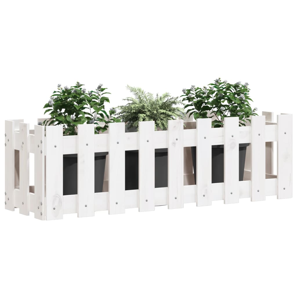 vidaXL Lit surélevé de jardin design de clôture 100x30x30cm pin massif