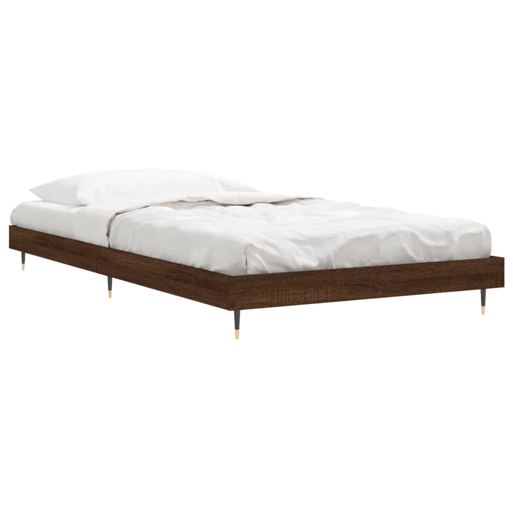 vidaXL Cadre de lit sans matelas chêne marron 90x200cm bois ingénierie