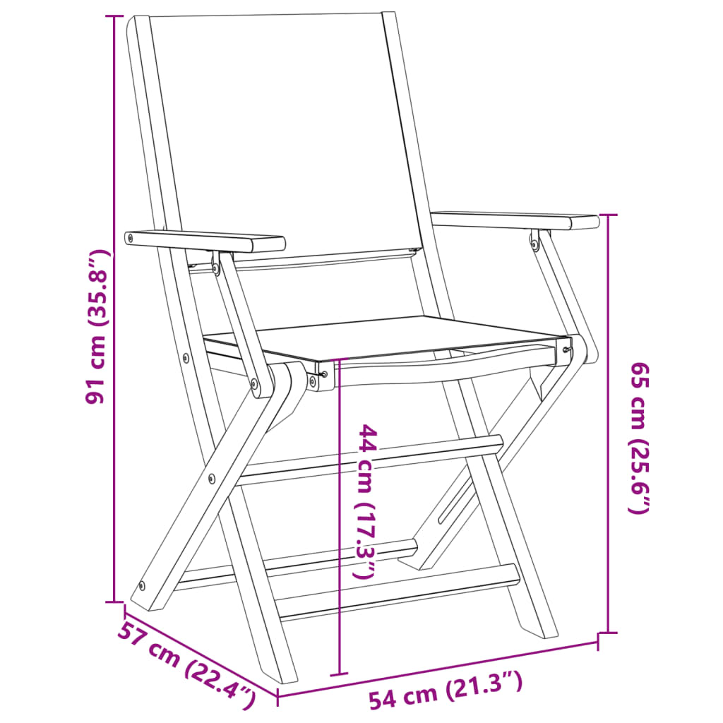 vidaXL Chaises de jardin lot de 2 beige bois d'acacia massif et tissu