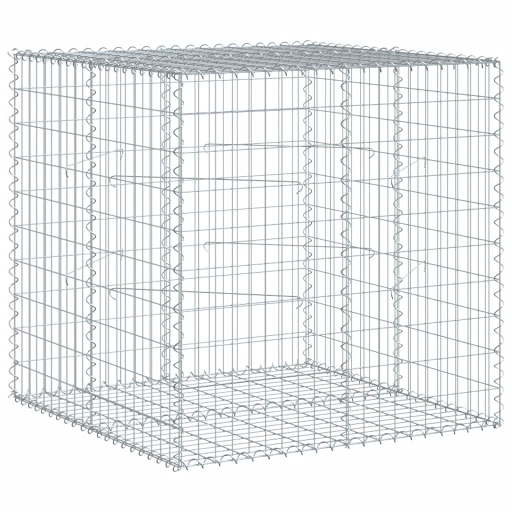 vidaXL Panier gabion avec couvercle 100x100x100 cm fer galvanisé