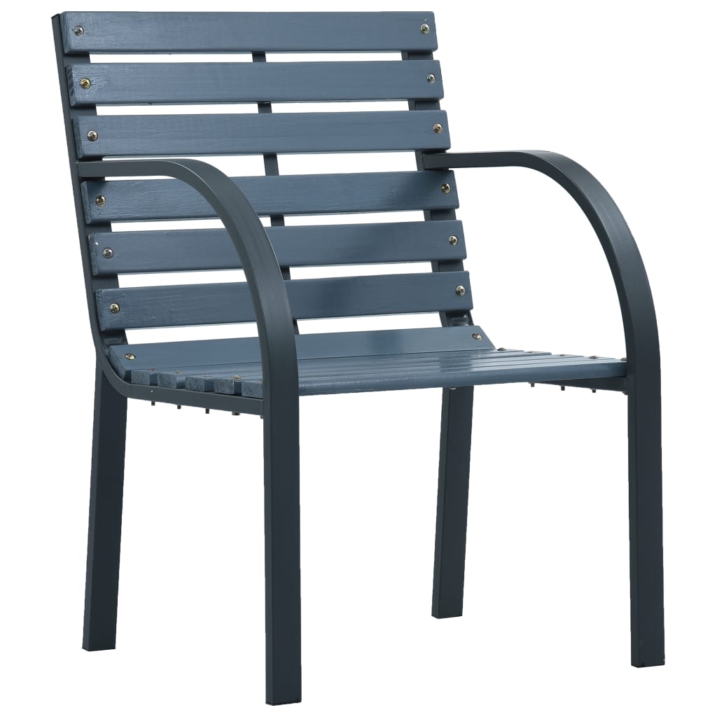 vidaXL Chaises de jardin lot de 2 sapin massif acier enduit de poudre