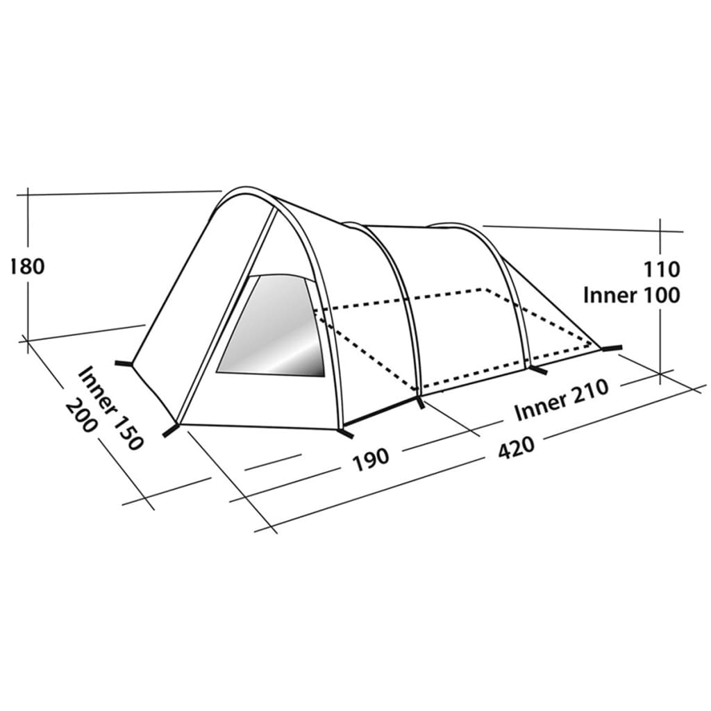 Easy Camp Tente gonflable Blizzard 300 Gris et Bleu 120251