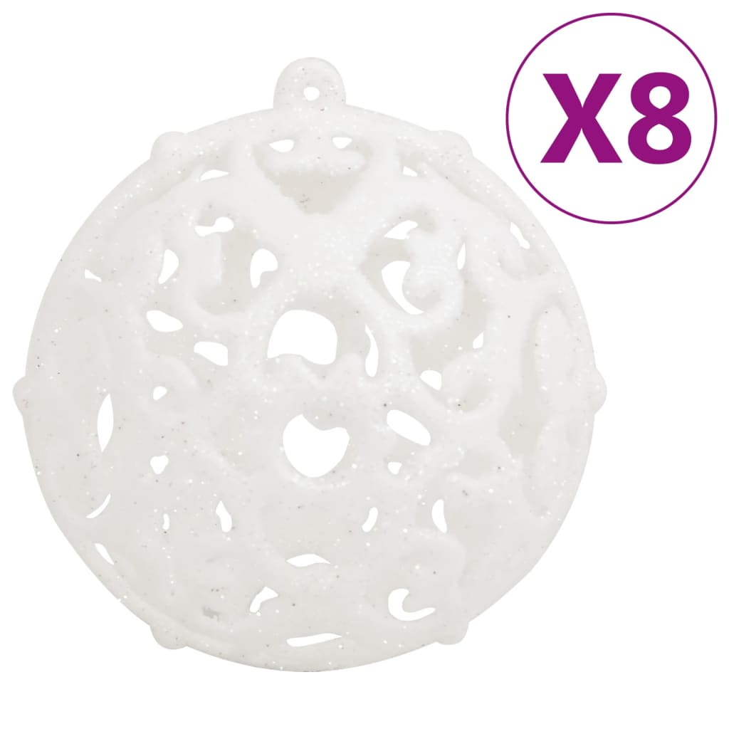 vidaXL Ensemble de boules de Noël 111 pièces blanc polystyrène