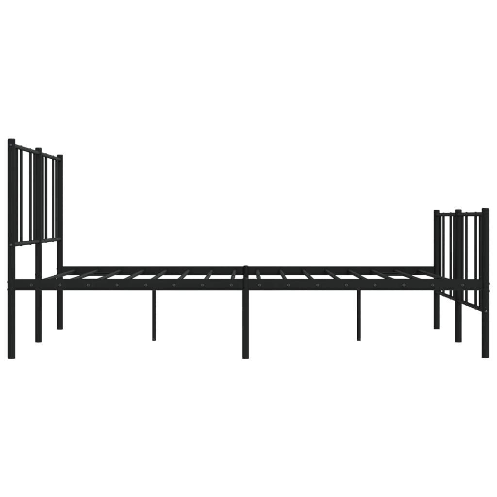 vidaXL Cadre de lit métal sans matelas avec pied de lit noir 183x213cm