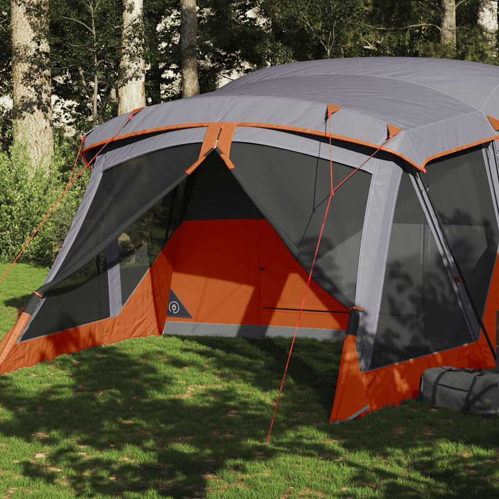 vidaXL Tente de camping avec porche 4 personnes orange imperméable