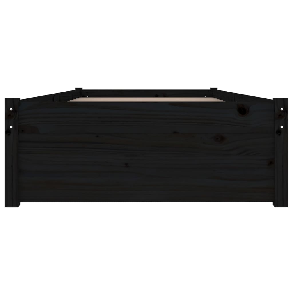 vidaXL Cadre de lit avec tiroirs Noir 90x200 cm
