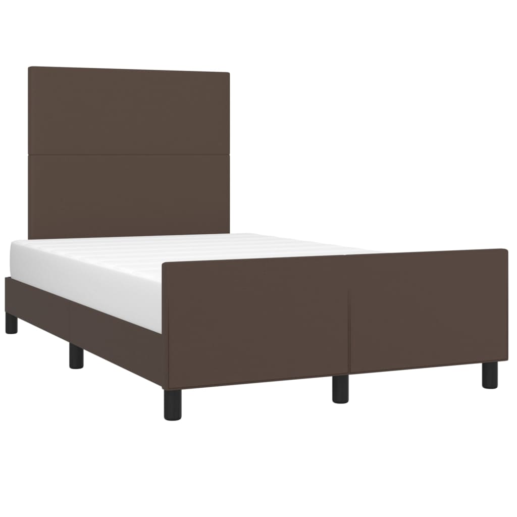 vidaXL Cadre de lit avec tête de lit Marron 120x200 cm Similicuir