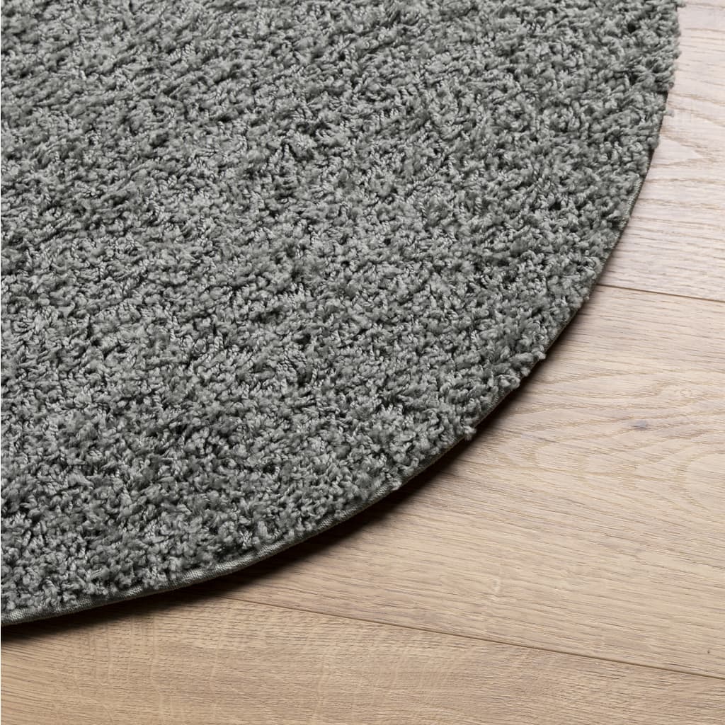 vidaXL Tapis shaggy PAMPLONA poils longs moderne vert Ø 120 cm