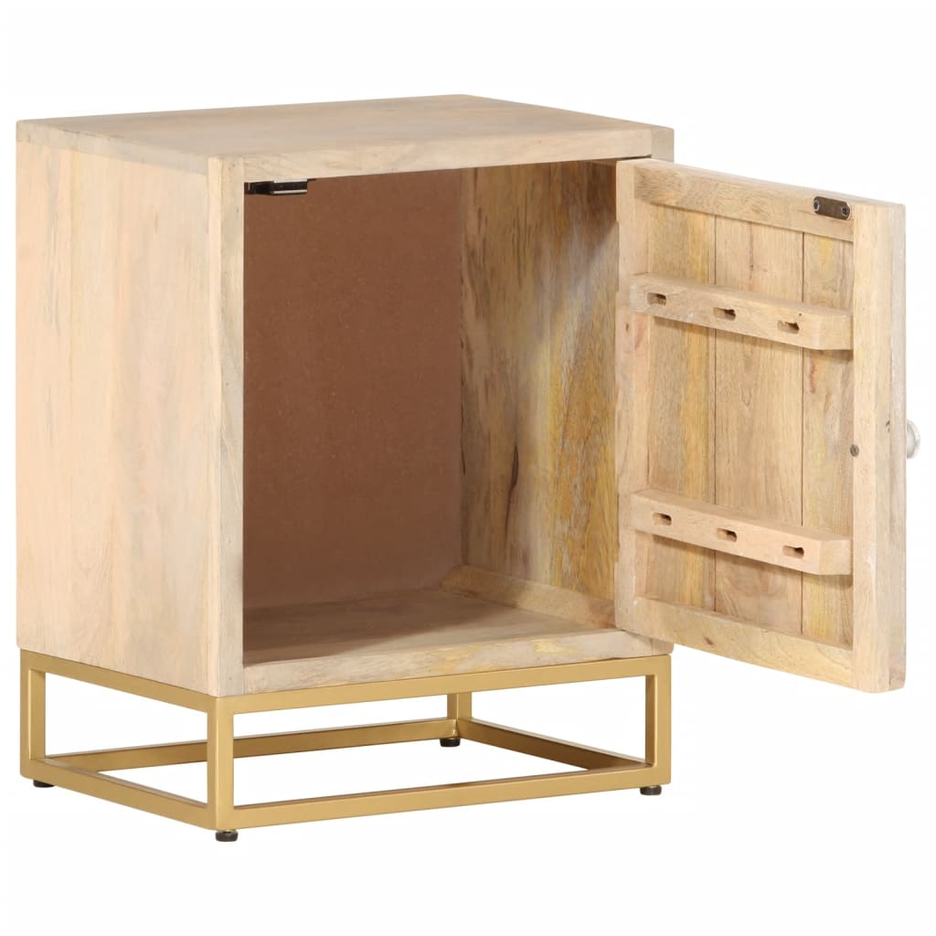 vidaXL Table de chevet 40x30x50 cm bois massif manguier et fer