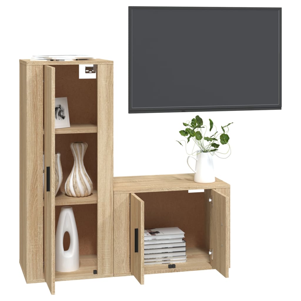 vidaXL Ensemble de meubles TV 2 pcs chêne sonoma bois d'ingénierie