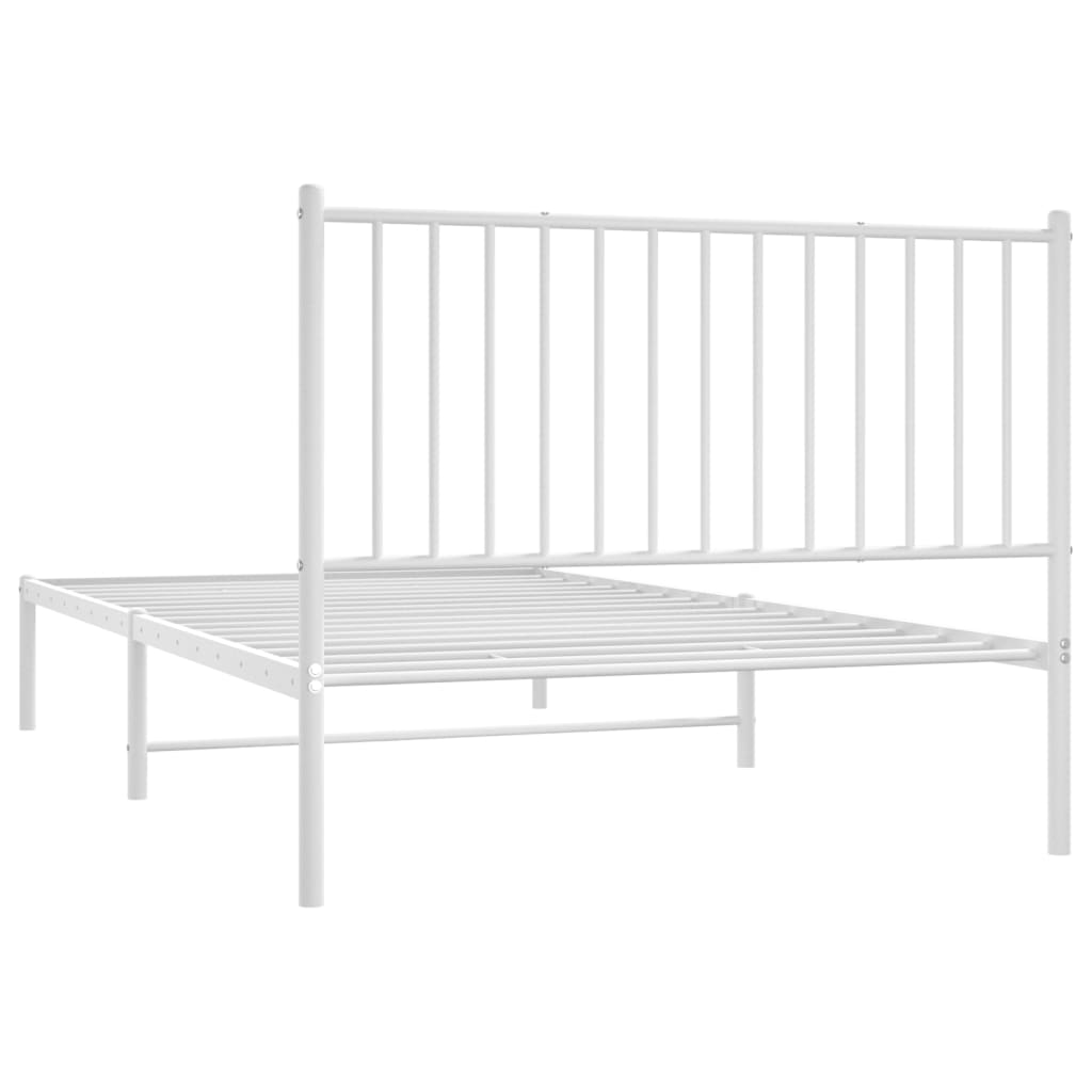 vidaXL Cadre de lit métal sans matelas et tête de lit blanc 107x203 cm