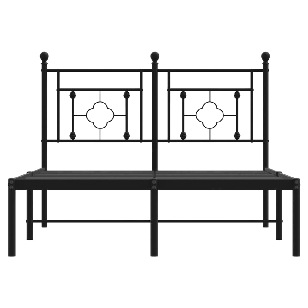 vidaXL Cadre de lit métal sans matelas avec tête de lit noir 120x190cm