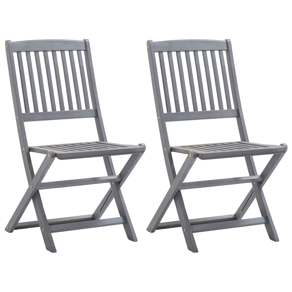 vidaXL Chaises pliables d'extérieur lot de 2 Bois d'acacia solide