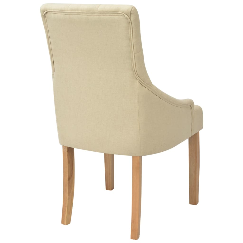 vidaXL Chaises à manger lot de 2 crème tissu