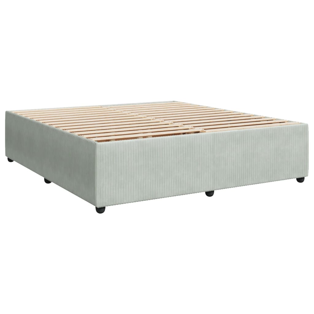 vidaXL Sommier à lattes de lit et matelas Gris clair 180x200cm Velours