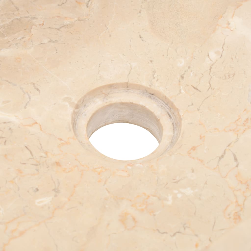 vidaXL Armoire de toilette Teck solide avec lavabos en marbre Crème