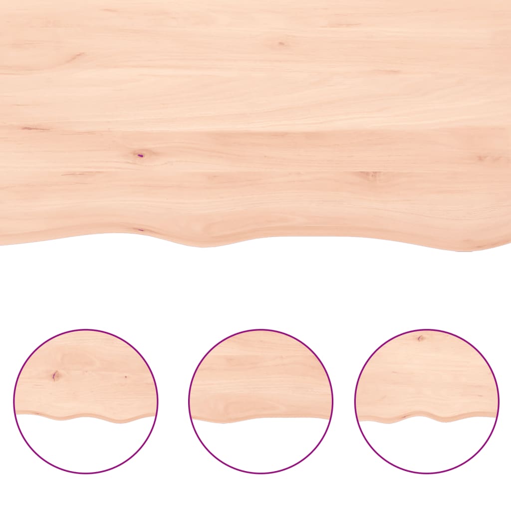 vidaXL Dessus de table 80x50x(2-4) cm bois de chêne massif non traité