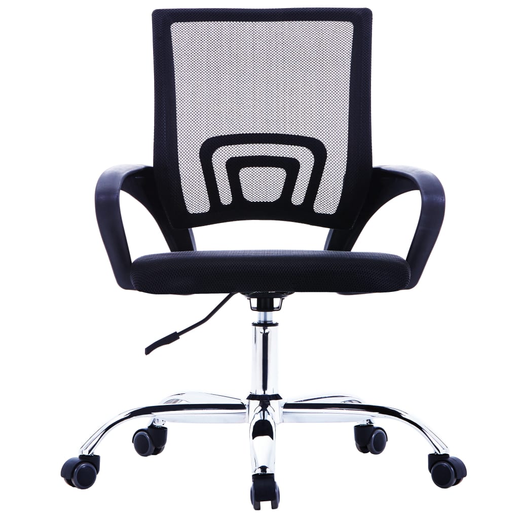 vidaXL Chaise de bureau avec dossier en maille Noir Tissu