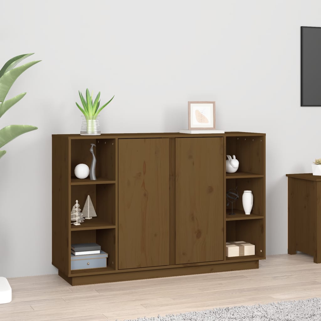 vidaXL Buffet Marron miel 120x35x80 cm Bois massif de pin